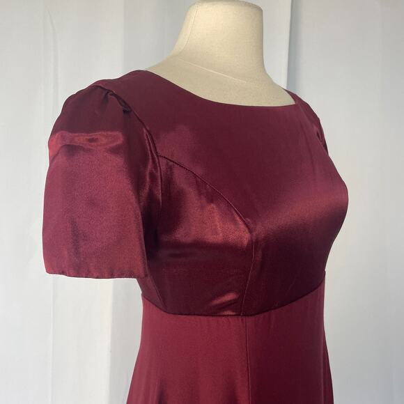 Vintage Formal Dress Small Med Burgundy Maroon Regency Bridgerton Coquette Prom - Picture 3 of 16